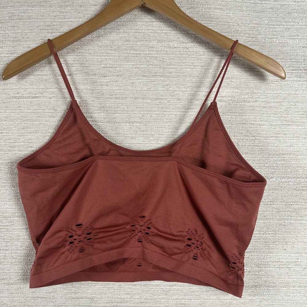 Colsie Bralette XL Orange Seamless Crop Top Lounge Wireless Stretch Cutout - Picture 2 of 8